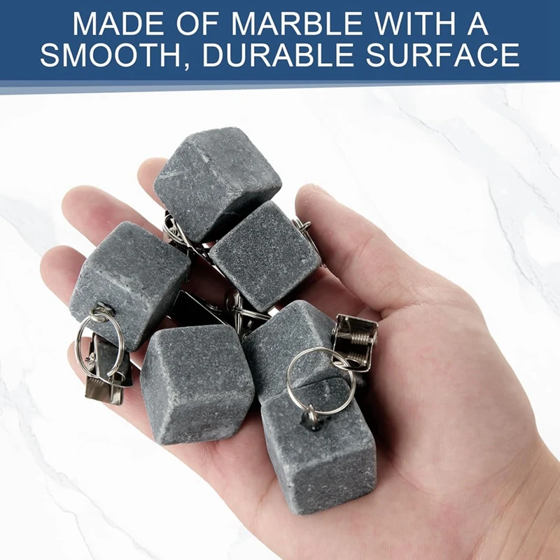 16PCS Tablecloth Weights With Metal Clip, Cube Table Covers Pendant Stones, Marble Table Cloth Weights For Decoration 2
