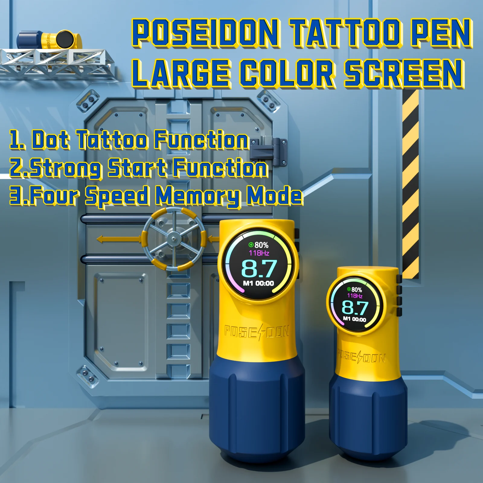 Tattoo Kit For Permanent Makeup Machine Power Supply Gun POSEIDON