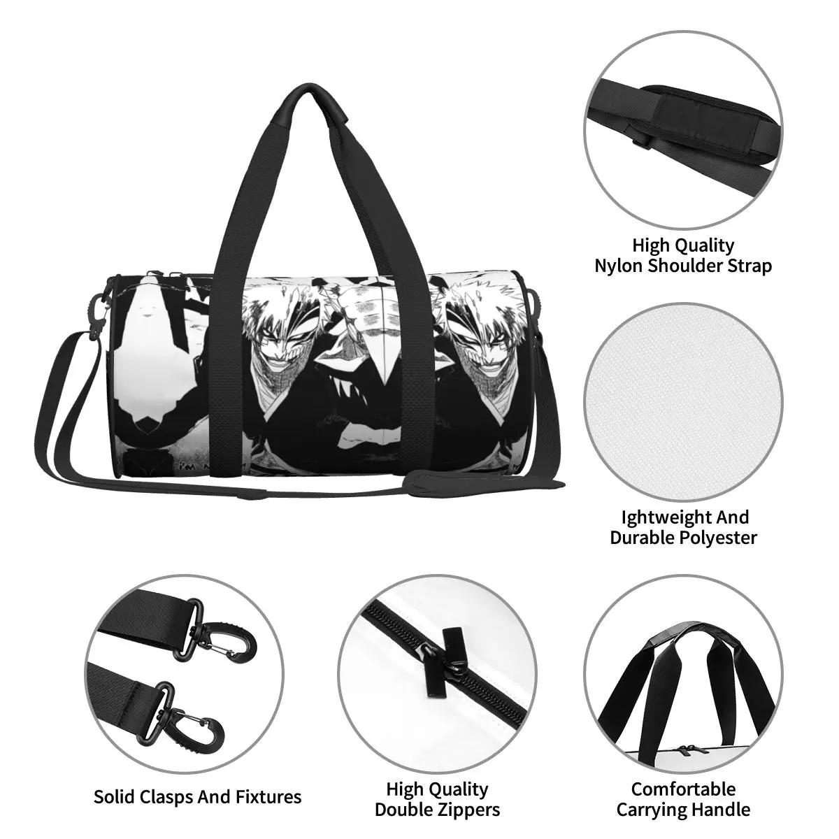 Ichigoat Anime Sport Bags Cool Fashion with Shoes Gym Bag Oxford Men Women Design Handbag Training Graphic Fitness Bag 4