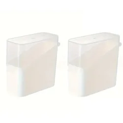 Japanese-Style Tilted Transparent Lid Storage Organizer | Cheese, Tea, Coffee Holder | Small Item Classification Box (2pcs white)