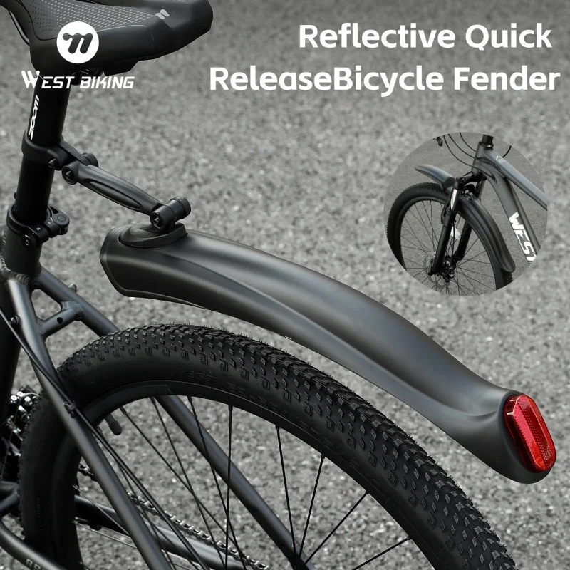 26-27.5Inch Bicycle Fender Reflective Warning MTB Bike Fender Front Rear Mudguard Adjustable Accessories bicycle fender