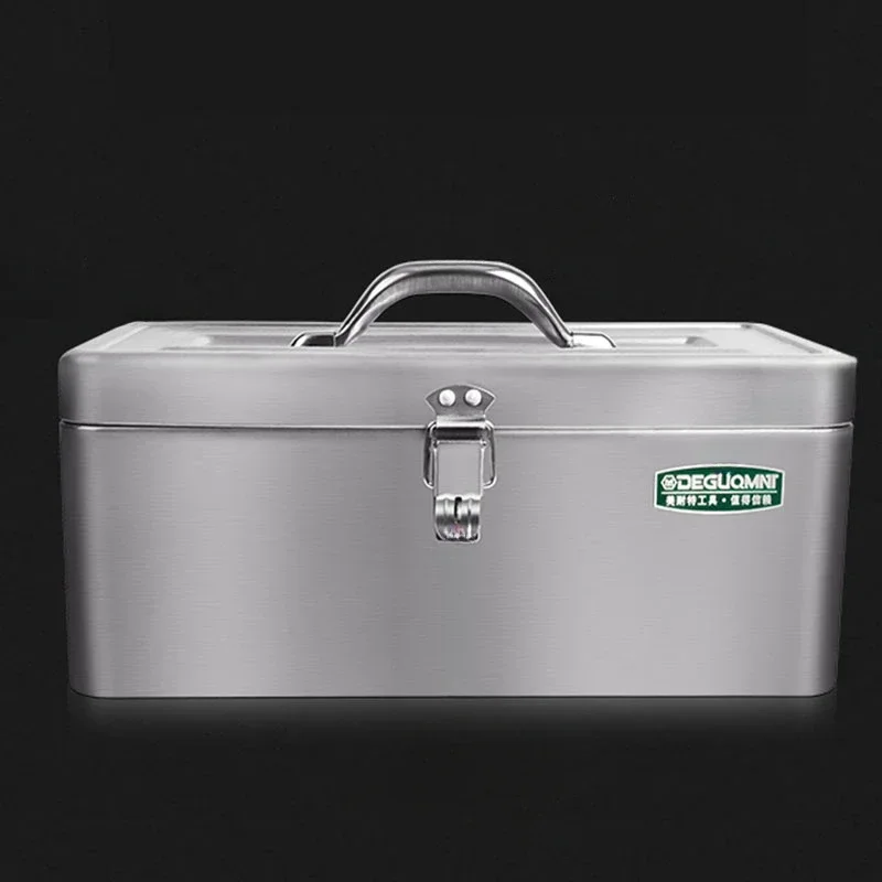 Portable Electrical Empty Box Large Capacity Tool Box Protection Tool Box Stainless Steel Shock-proof and Drop-proof Storage Box 5