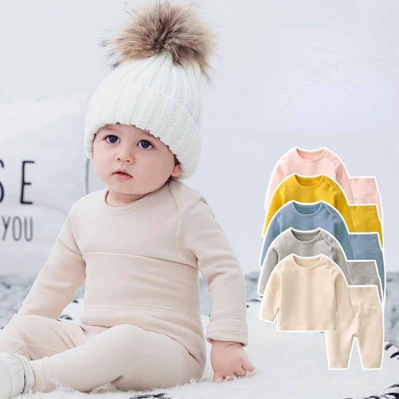 Pyjama d'hiver en coton pour nouveau-né, ensemble de sous-vêtements pour bébé  garçon et fille de 0, 3 et 6 mois, collection automne - AliExpress