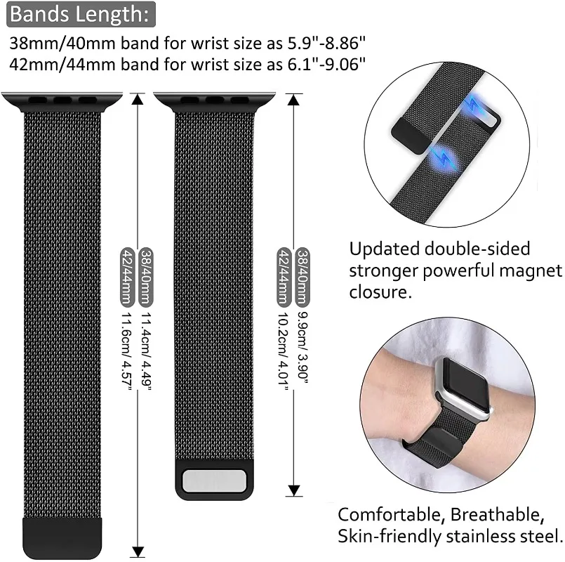 Milanese Loop Metal Double Magnetic Wristband