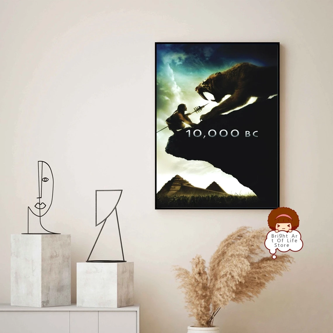 10,000 BC (2008) Movie Poster Classic Art Photo Canvas Print Home Decor Wall Art (Unframed)