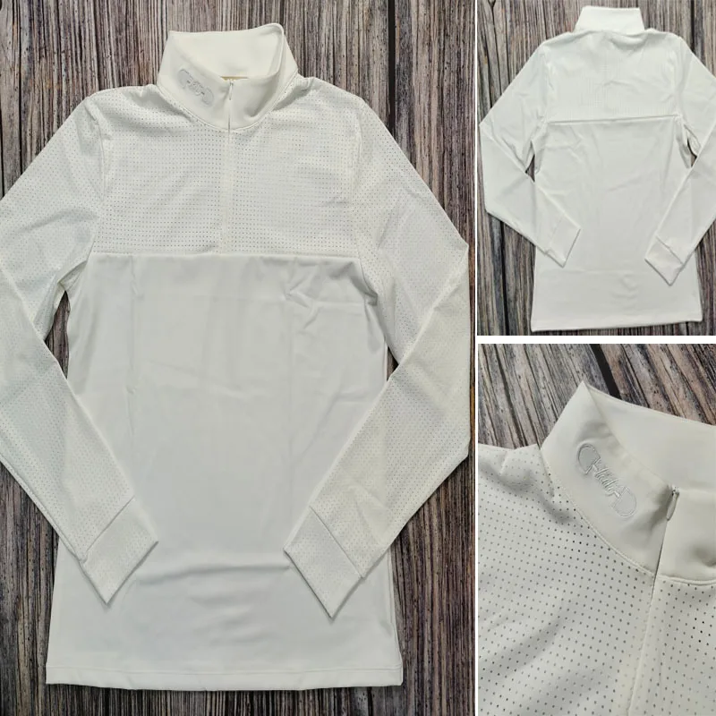 Lots of Western Brands Longsleeve Equestrian T-Shirts Women Zipprt Riding Horse Shirts Competition Equestrian Clothes 4
