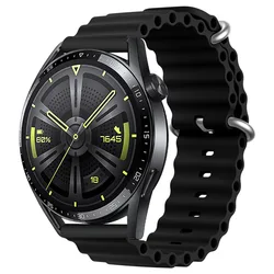 Ocean Sport Silicone Strap Band, 20mm/22mm, for HUAWEI 3 Pro new (Black)