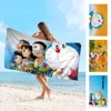 Cute D-Doraemons Cartoon Microfiber Blanket Quick Drying Beach Towels Oversized Printing Super Absorbent Pool Towel Blanket 2