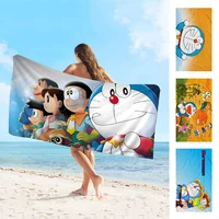 Cute D-Doraemons Cartoon Microfiber Blanket Quick Drying Beach Towels Oversized Printing Super Absorbent Pool Towel Blanket 2