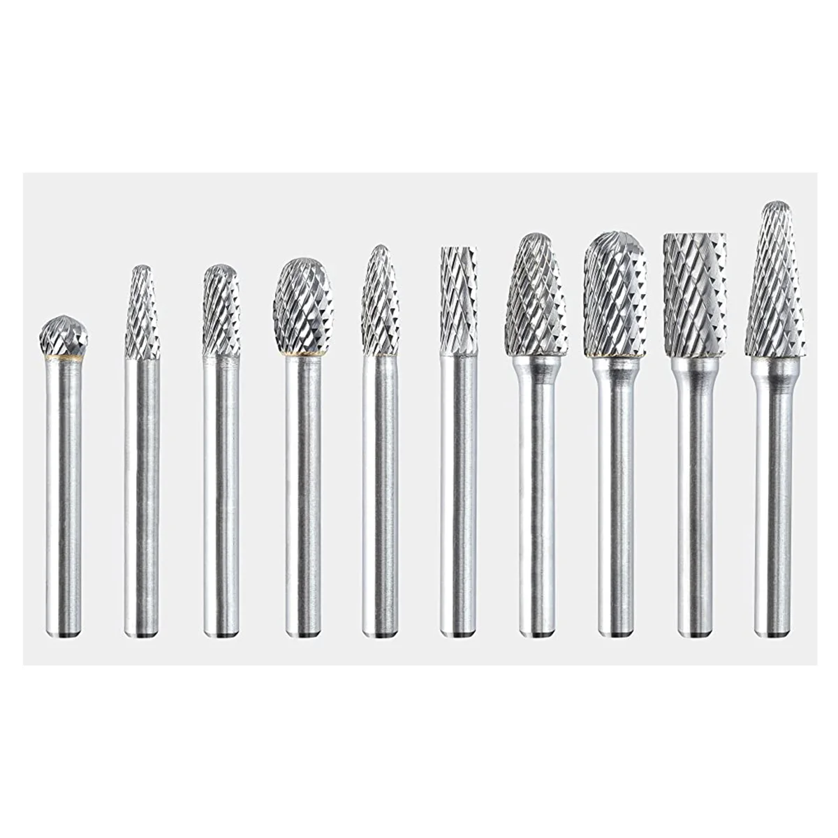 

Rock Carbide Burr Set 1/4 inch 10PC Die Grinder Bits File Rasp for Metal Wood Weld Concrete Stone Grinding Deburring