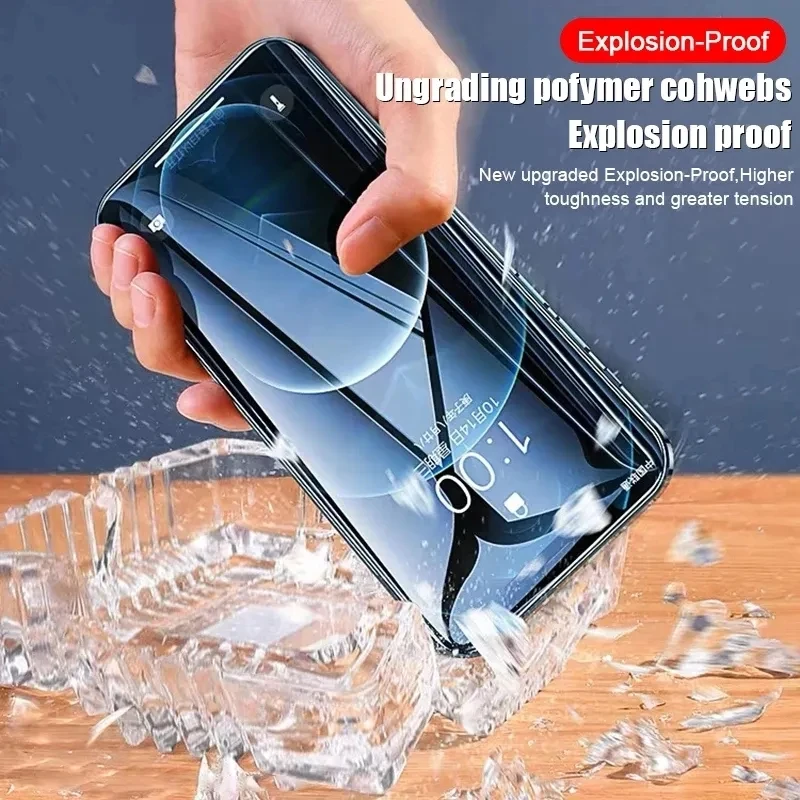 50000D 풀 커버 하이드로 겔 필름 iPhone 15 14 11 12 13 Pro Max 7 8 14 Plus 화면 보호기 iPhone 13 12 Mini X XR XS MAX