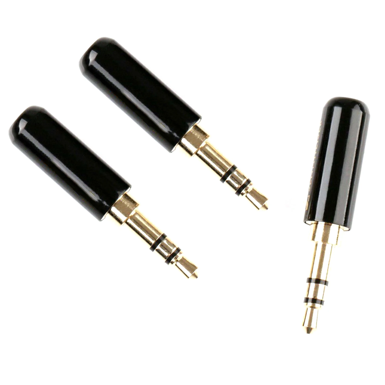Audio Solder Connector 3Pcs 3.5mm Gold Plated Copper Male Stereo Mini Jack Plug Soldering Headphone