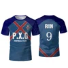 P.X.G Blue Lock Japanese Anime Jersey Football Uniform No.9 Rin Shidou Cosplay T Shirts Men's And Women's Casual Sports Tops 1