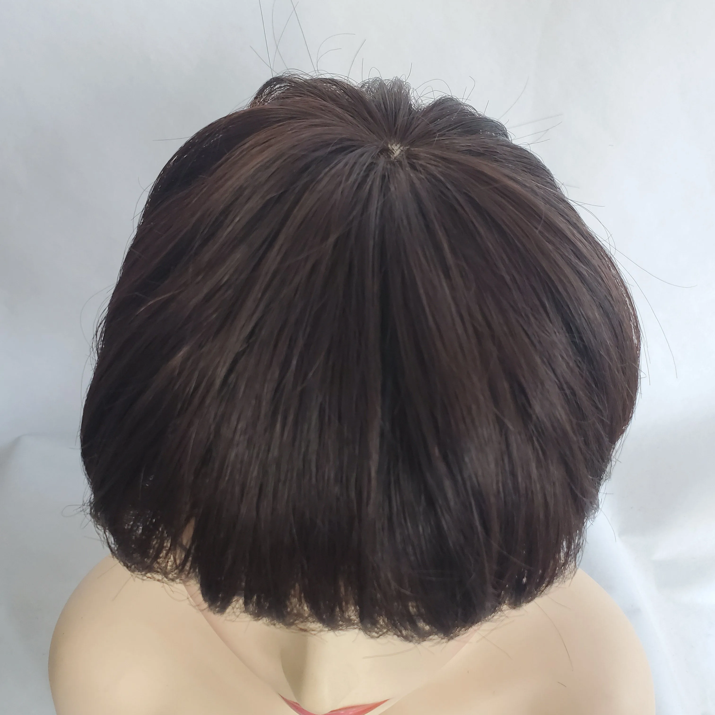 자연스러운 짧은 단발 가발, 앞머리 있는 여성용 데일리 캐주얼 패션 가발, 내열성 기본 캡, 10인치