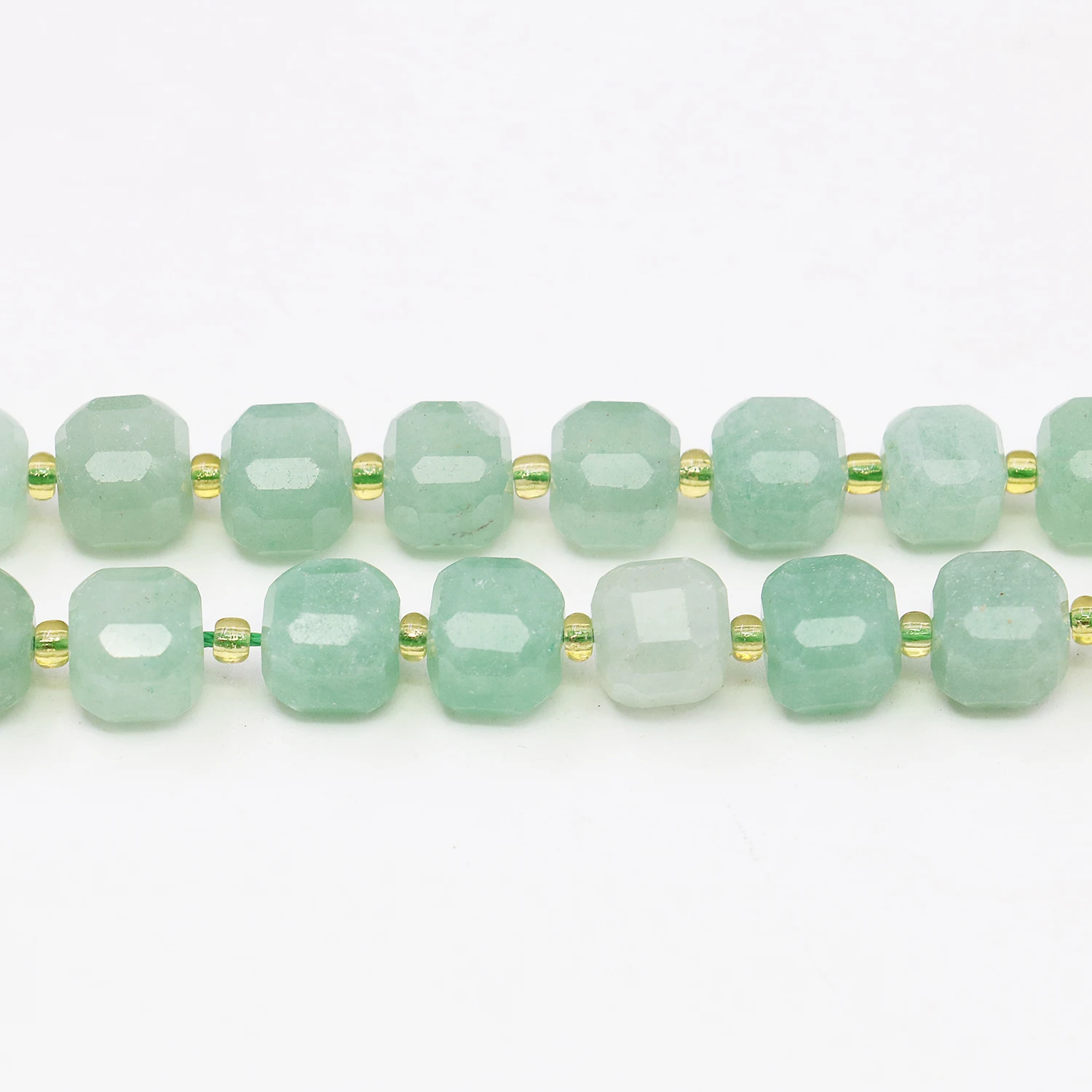 10mm Green Amazonite Quartz Jasper Loose Chalcedony Lucky Stone Square Partition Jewelry Round Bead,Women/Men Party Gift 15Inch