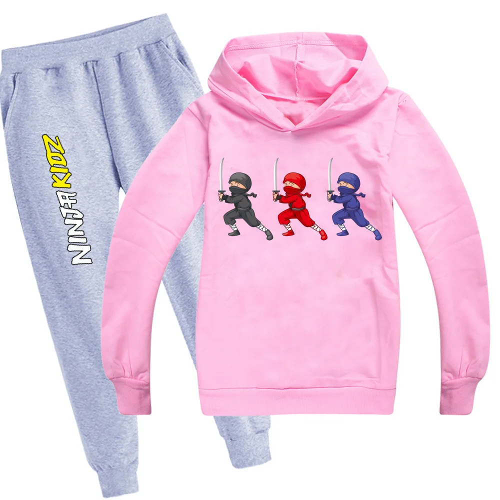 

Ninja Kidz Casual Kids Clothes Boys Brand Tracksuit Tops Pants 2pcs Children Boy Spring Autumn Outfits Girls Hoodie Pants Sets