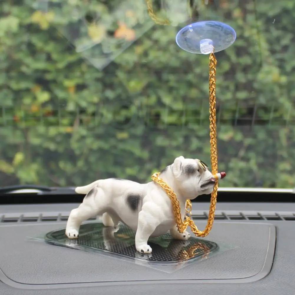 

Car Ornament Funny Not Easy to Fade Portable Car Decoration Dashboard Bully Puppy Figurine for Vehicle