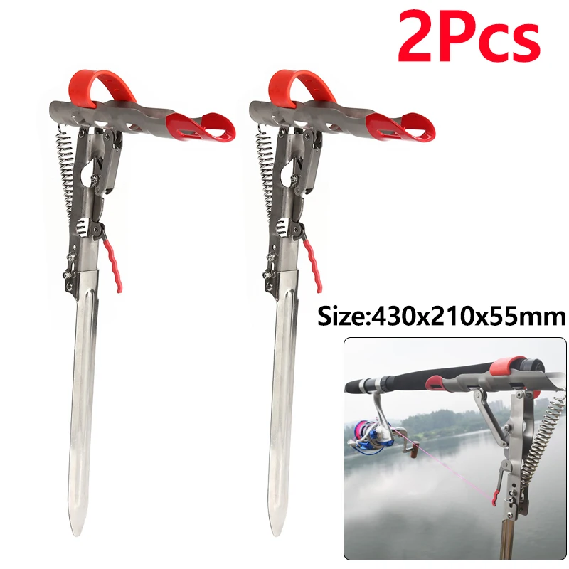 1-2Pcs Automatic Double Spring Angle Fishing Pole Foldable Anti-Rust Steel Fishing  Pole Holder Sea Rod Fishing Tackle Supplies - AliExpress