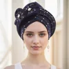 1 Casual Bun Hat Space layer ironed drill two flower multi-layer African dinner hat Auto gele Bun Hat 4