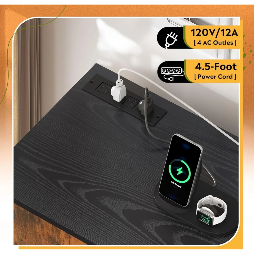 file cabinet with charging station, 1 drawer rolling file cabinet, locking filing cabinet for home office, wood printer stand w