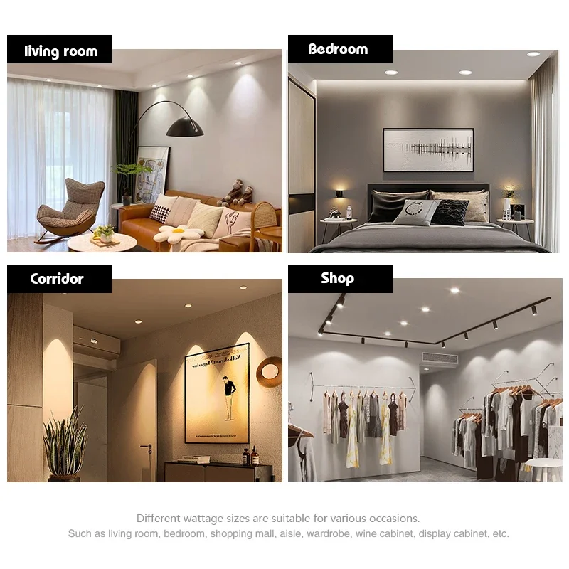 Led ceiling light led downlight led spotlight 10Pcs/Lot led downlight 110V 220V ceiling light 5W 9W 12W 15W 18W recessed round panel light DC12V 24V for indoor lighting
