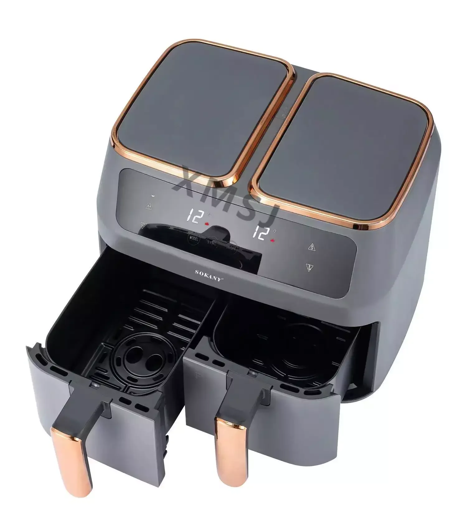 

Air fryer household automatic multifunctional 8L large capacity fryer Double pot design fryer