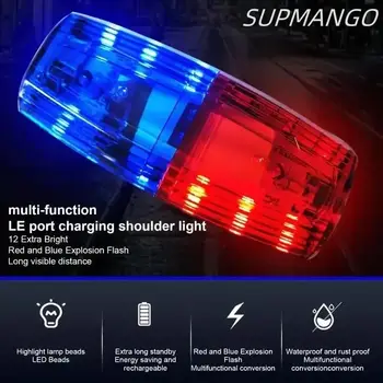 Police Shoulder Clip Light Sanitation Worker Safety Patrol Alarm Flash Signal Strobe Lamp Red Blue LED Shoulder Warning Light