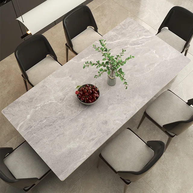 Nappe de table en cuir à motif marbre minimaliste moderne, imperméable, résistante à l'huile et à la chaleur, pour la maison, la salle à manger, la table basse 1