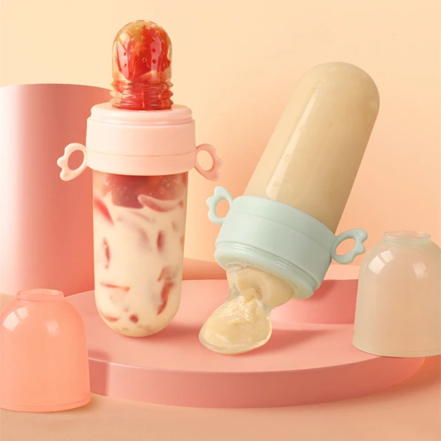 New Infant Babies Liquid Food Cereals Feeder Utensils Safety Tools Newborn  Squeeze Feeding Bottle Silicone Food