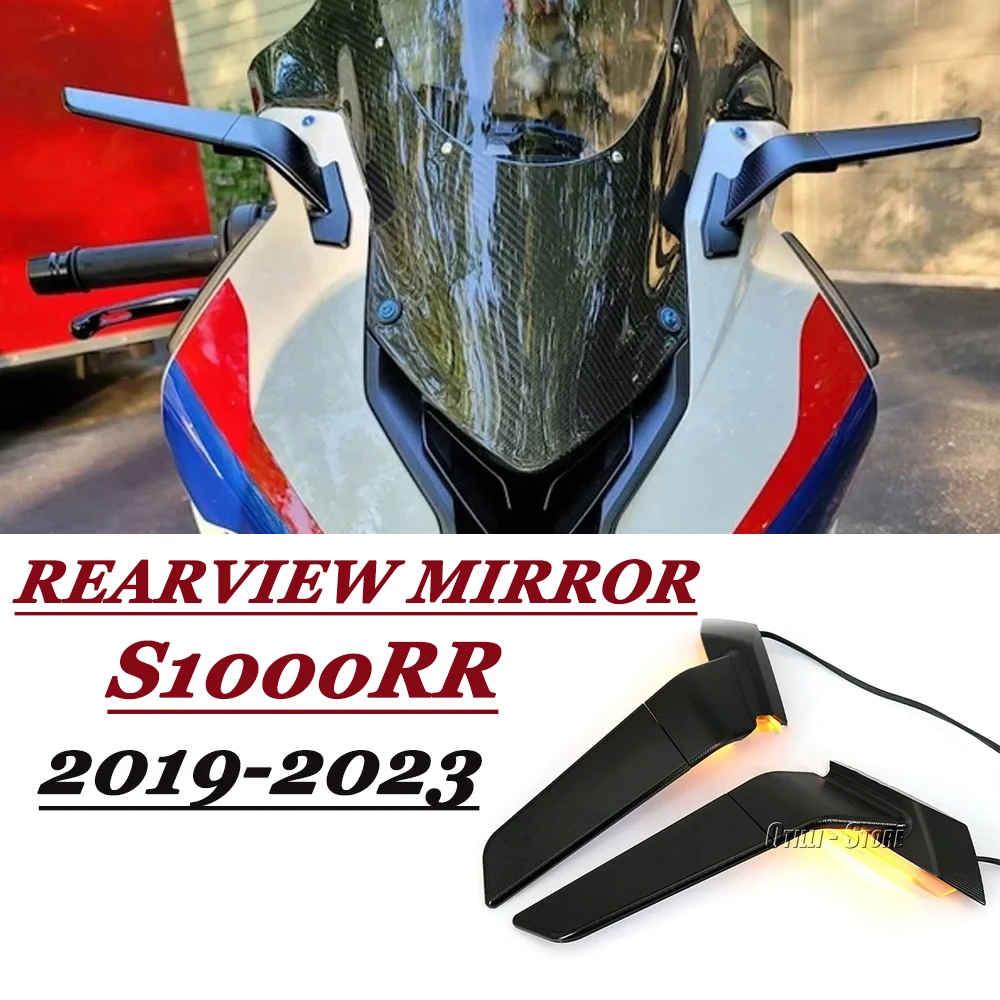 

Motorcycle With LED Kit Turn Signal Side Rearview Mirrors For BMW S1000RR S1000 RR 2019-2023 Invisible Sports Rearview Mirror