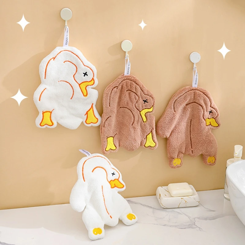 Description Picture 6 of itemCartoon Animals Hand Towel Absorbent Hand Cloth Bathroom Hanging Towel Kitchen Cleaning Wipe Cloth Cute Cat Bathroom Towels