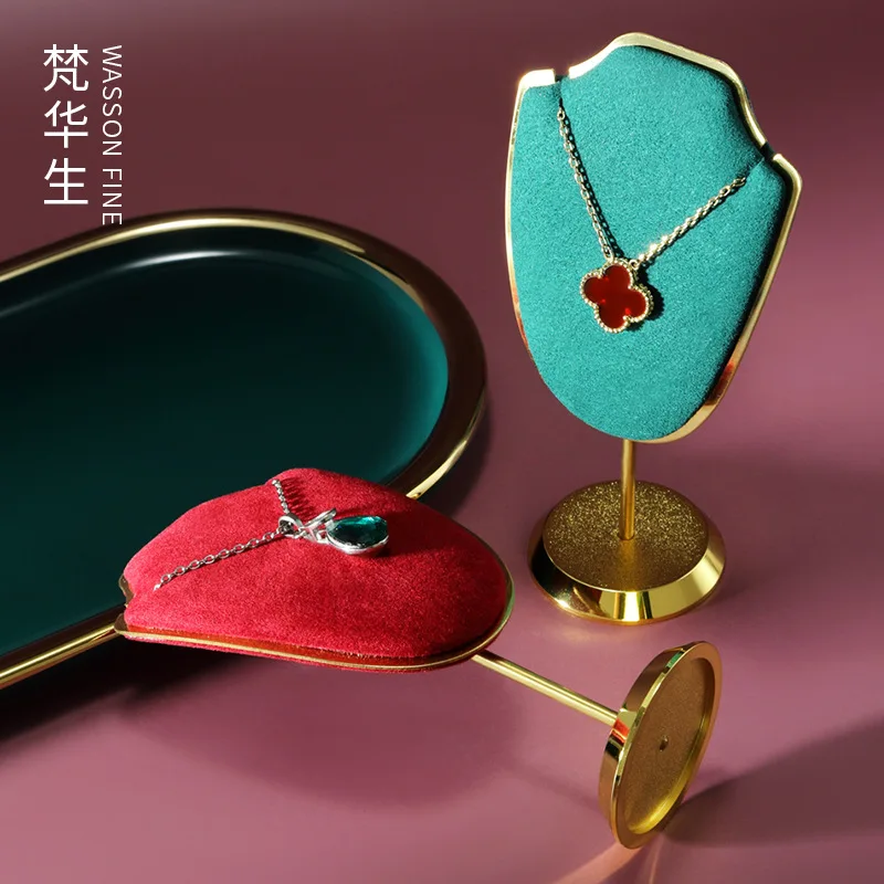 Cute Mini Necklace Display Bust Stand Black Blue Purple Jewellry Display Stand Exhibition Shelf Jewelry Photography Props