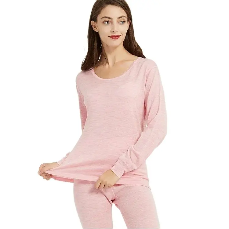 Womens Merino Wool Base Layer Set 260G Midweight Thermal Underwear Long John Top and Bottom thickened Warm Anti-Odor