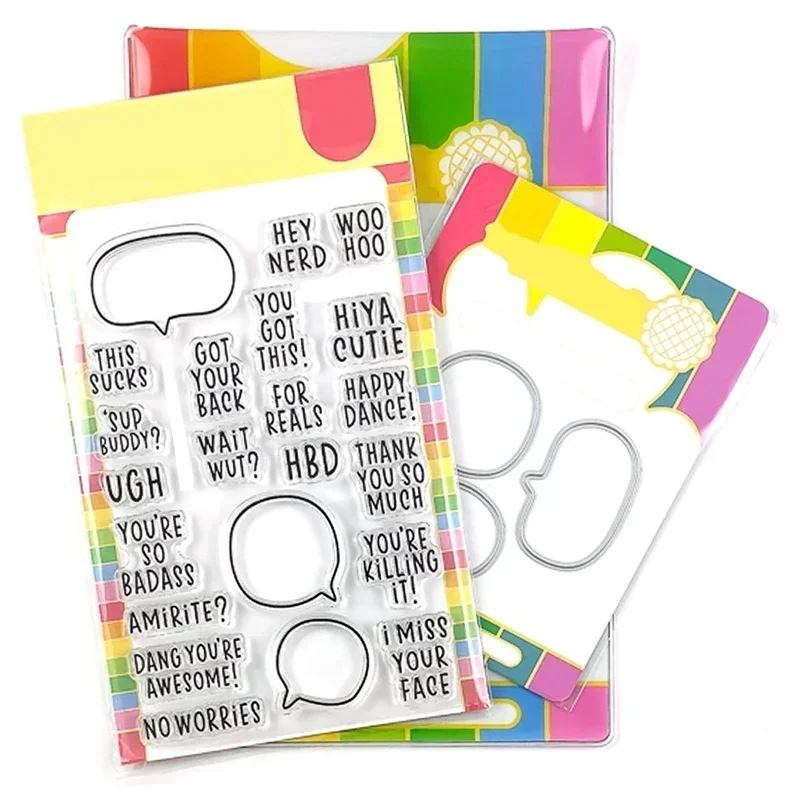 2021 Nuova Scatola Di Chat A Bolle Timbro Trasparente E Set Di Matrici Per Il Taglio Del Metallo Per La Creazione Di Artigianato Fai Da Te Album Di Bi