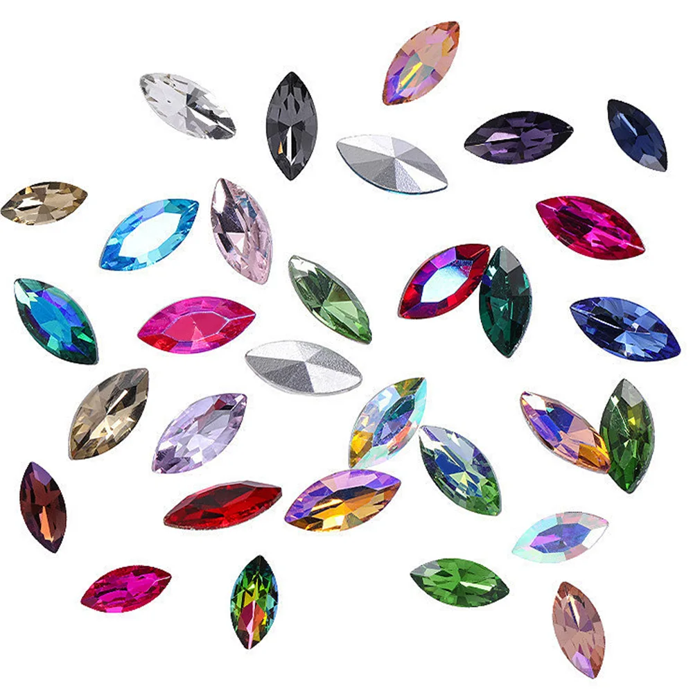 5x10mm Piontback 라인 석 반짝 이는 유리 크리스탈 스톤 비즈 의류 공예..