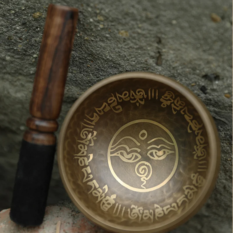 Chime tibetano Original de latón, cuenco cantor Striker hecho a mano