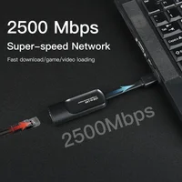 2500Mbps Ethernet Adapter 2.5G Type C USB 3.0 to RJ45 Network Card Wired Ethernet Gigabit Adapter Lan Card Hub for MacBook iPad 2