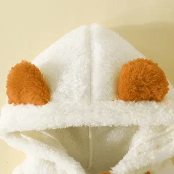 0-2Y Newborn Baby Rompers Spring Autumn Warm Fleece Baby Boys Costume Baby Girls Clothing Animal Overall Baby Outwear Jumpsuits 5