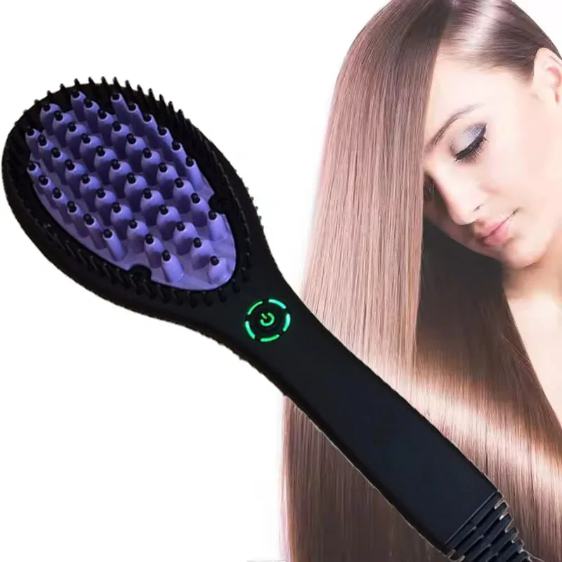 Hair Straightener Brush Ceramic Fast Straightening Heating Women's Smoothing Styling Tool