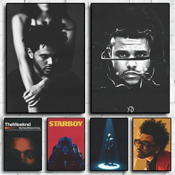 The Weeknd 포스터 음악 앨범 팝 랩 힙합 가수 생활 사진 방 거실 캔버스 그림 인쇄 벽 예술 홈 장식 사진