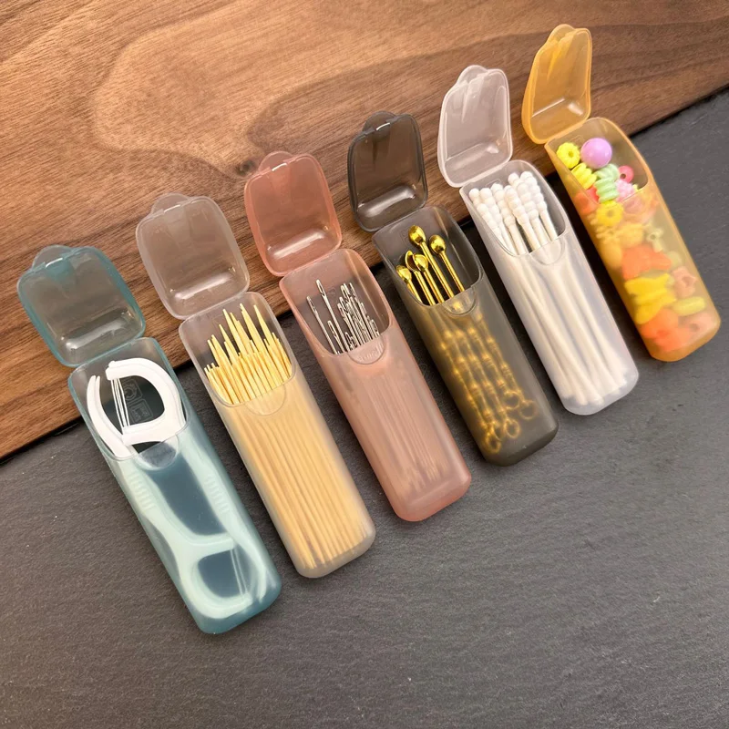Portable Toothpick Floss Holder Compact Transparent Plastic Storage Box Pill Case Home Outdoor Travel Restaurant Camping Tools
