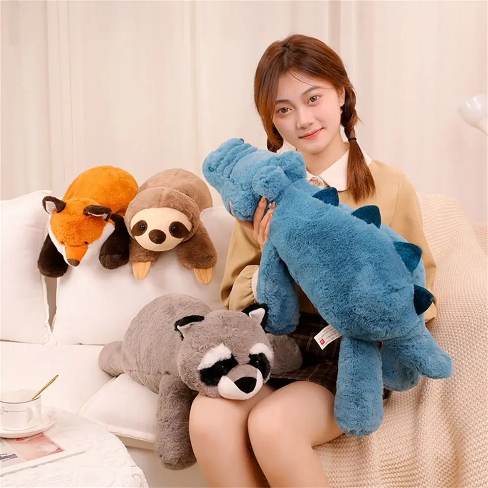 45cm 60cm Stuffed Toys Backrest Sleeping Doll Sloth Stuffed Animal Racoon Sleeping Doll Lazy Animal Plush Doll Animal Plush Toy