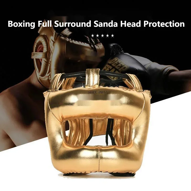 Cross Beam Enclosed Head Protection Nose Bridge Boxing And Fighting Helmet MMA Full Surround Training Protective Helmet