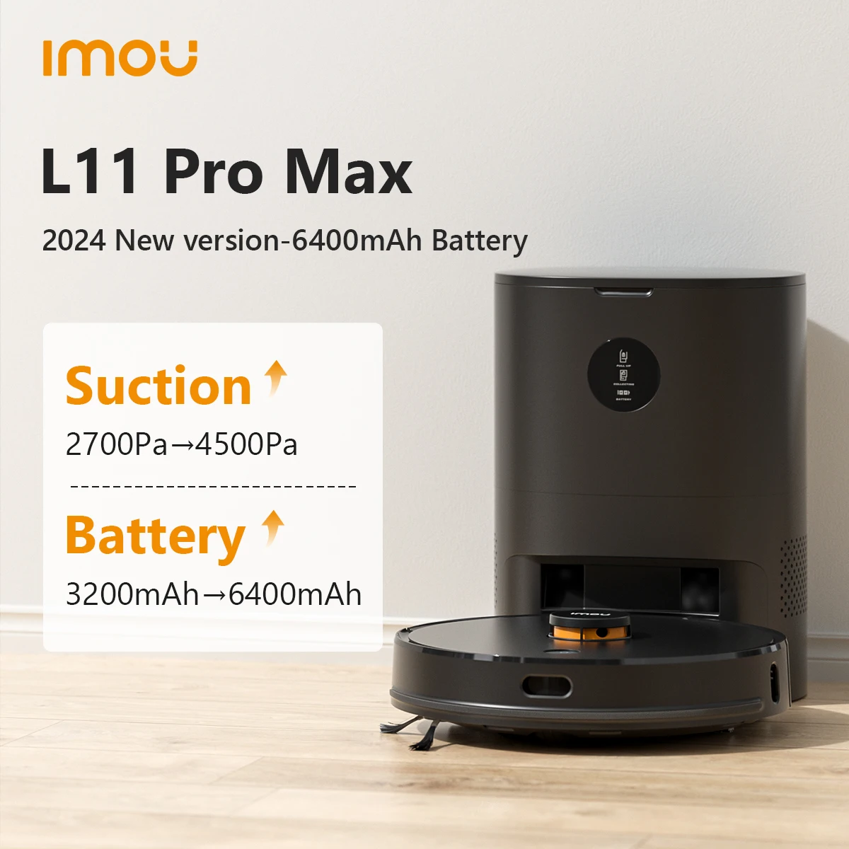 

Imou Self-empty L11 Pro Max Vacuum Cleaner Robot Aspirador Friegasuelos 6400mAH Home Appliance Intelligent Robotic