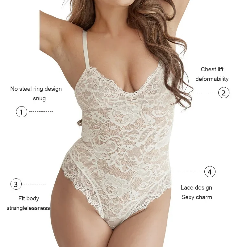 Corsetto Aderente Body Intimo In Pizzo Dimagrante Modellante Sollevamento Del Corpo Glutei Scollo A V Tuta Slim Fit Butt Lifter Shaper