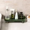 Clear Desktop Storage Box Makeup Perfume Organizer Tray, Small Bathroom Trays for Counter, Decorative Perfume Trays for Dresser, 4
