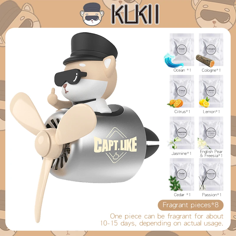 Bear Pilot Air Freshener - Dog Scent Vent Perfume Diffuser for Car Aromatherapy Decor Accessories