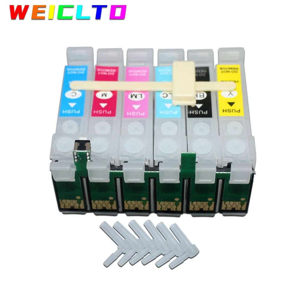 Empty Ciss 0851N 85N Ink Cartridge T0851 -T0856 for Epson Stylus Photo 1390 T60 Printer with Auto Reset ARC Chip