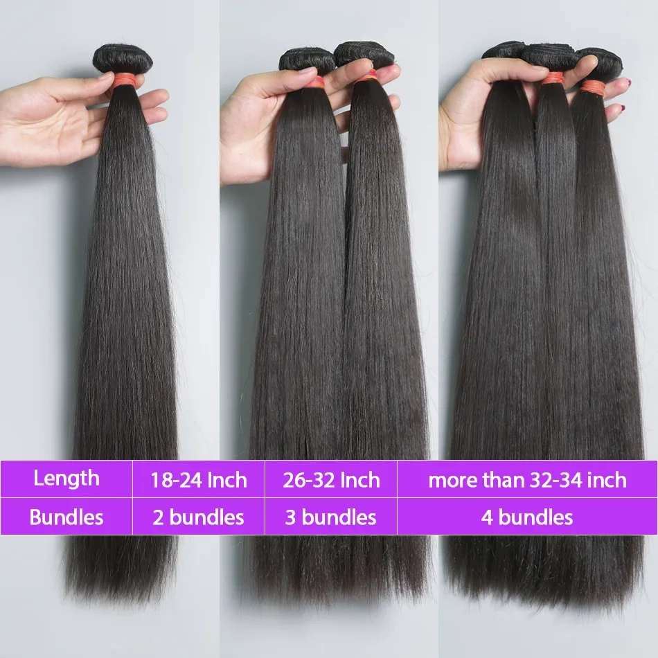 16A Human Hair Brazilian Raw Virgin Unprocessed Extensions Bone Straight 1 2 3 4 Bundles Double Weft Bulk Braiding Hair 2