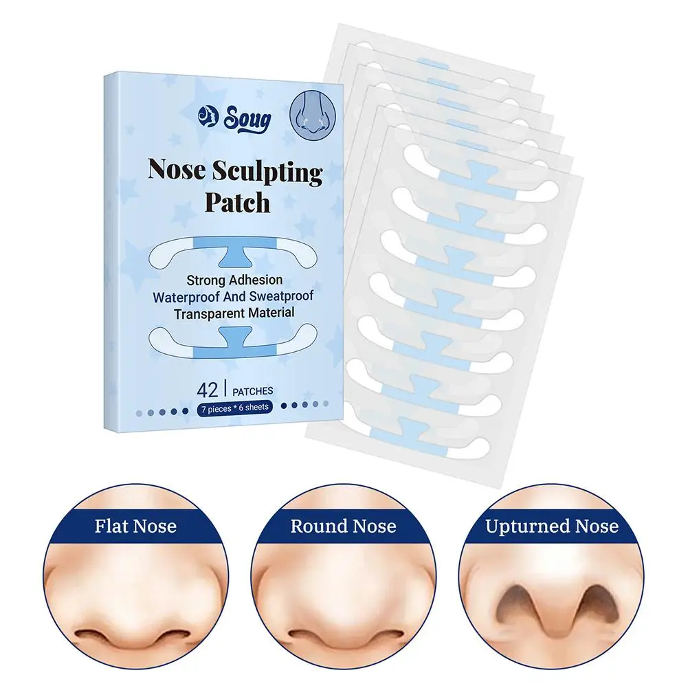 Shrinking Nose Wing Stickers Invisible Nose Shrink Patch For Cosplay Special Shrink Beauty Strips Shaper Lifting 42PCs nose shaper nostril opener dilators acne stickers
